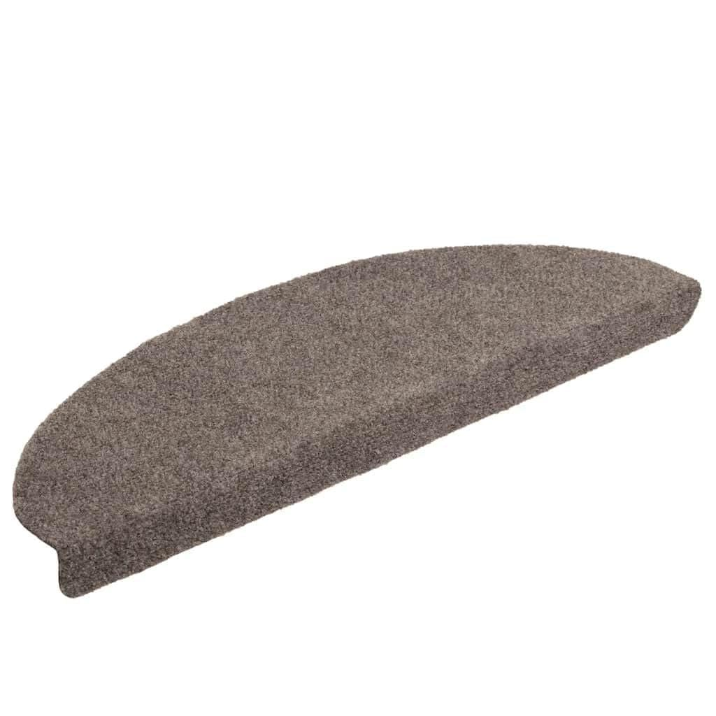 Lot de 20 tapis d'escalier autocollants - 65 x 21 x 4 cm - Beige - Semi-circulaires - Antidérapant - Avec protection contre les marches et le bruit - Pour escalier en bois, escalier en pierre