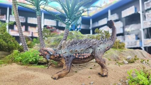 Image of FUNFOB Dinosaur Toy Figure Width - 15cm Ankylosaurus Dinosaur Toys for Kids & Adults PVC Multicolour | Grey Spike Short Legs SML