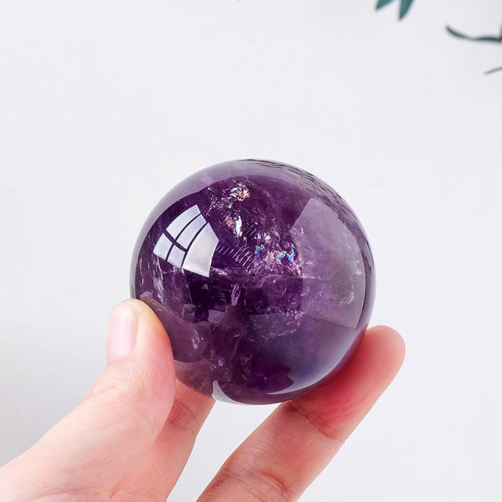 Dekoracje ze szklanych kulek, Amethyst Ball With Stand For Home Office Decor Fengshui Divination Meditation 30-60mm(35~40mm)