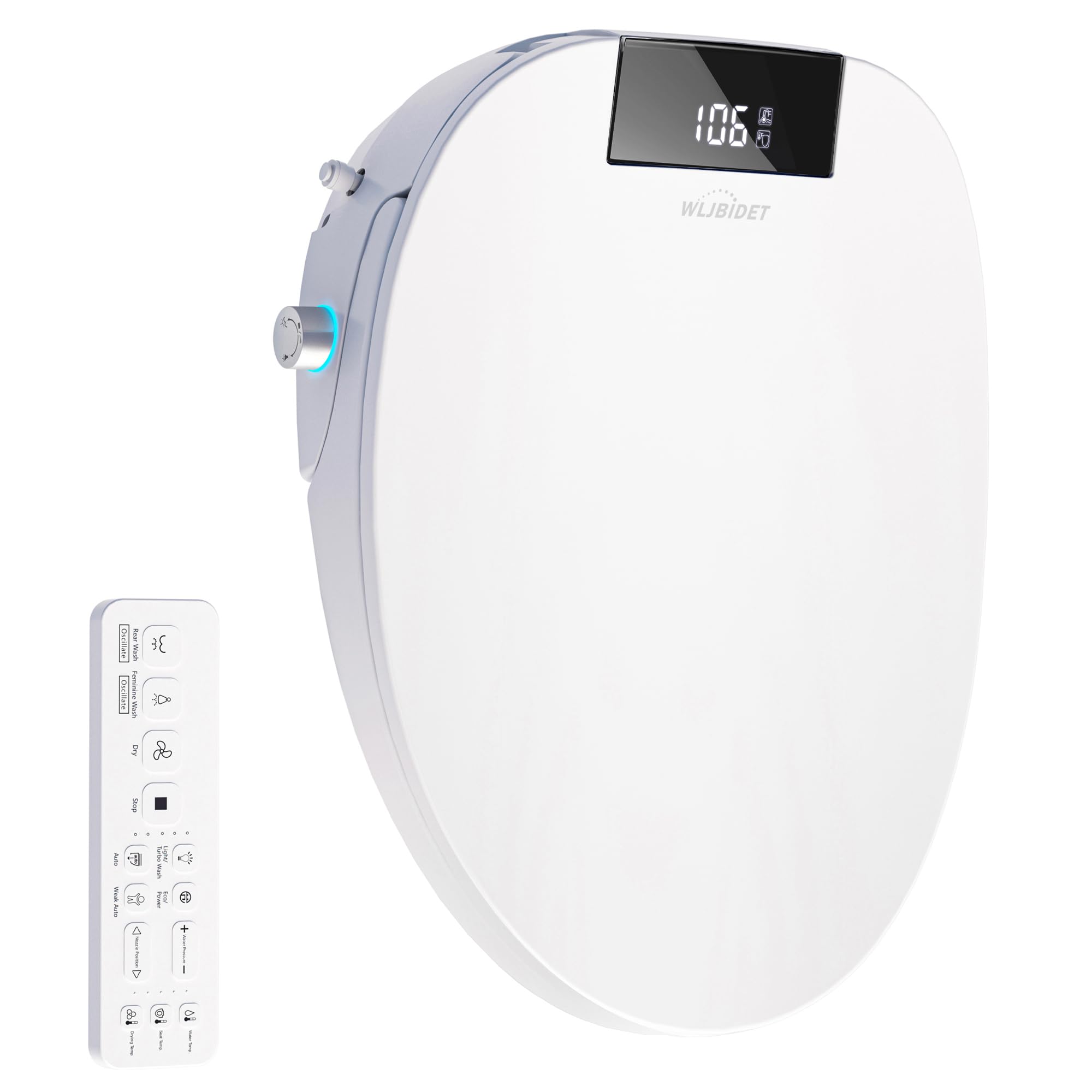 WLJBIDET Toilet Seat Bidet with Warm Water and Drying, O80KL - Elongated