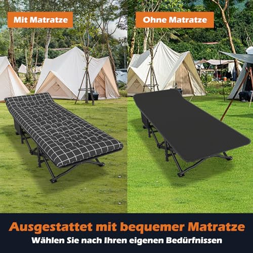 ATORPOK SHOP Campingbett feldbett klappbar (Schwarz)