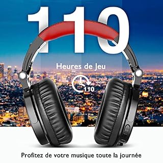 Oneodio 110 Heures Casque Bluetooth Sans Fil BT5.2, Filaire/Sans Fil Hi-Res Casque Audio avec Micro, Oreillettes en… – Image 2