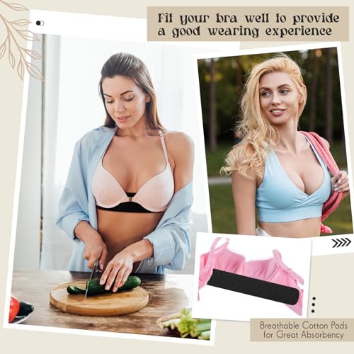 Image of Toulite 6 Pcs Cotton Bra Liners Boob Sweat Pads 3 Layer Rectangle Under Bra Pads Sweat Liners for Women Sweating Supplies