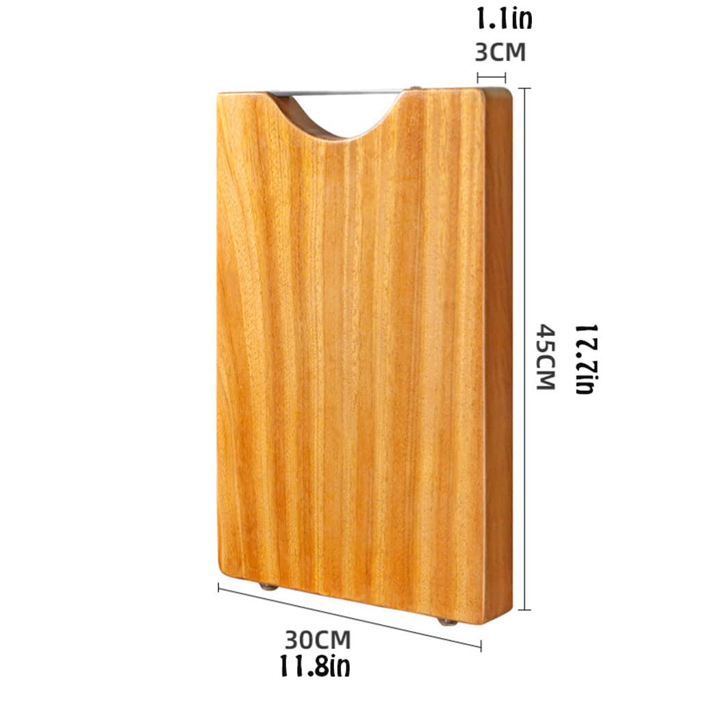 Planche À Découper Double Face en Bois avec Poignées Pratiques - Idéale pour La Viande, Le Fromage Et Les Légumes,