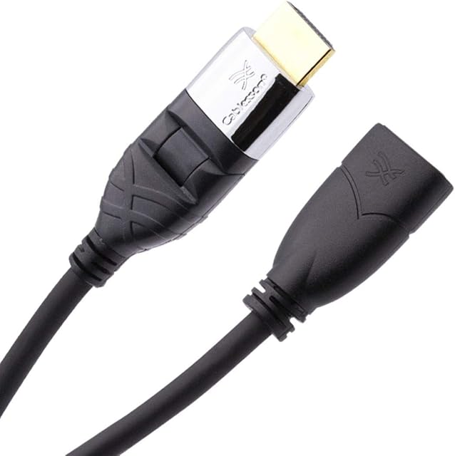 Cablesson Ivuna Flex Plus 1m High Speed HDMI Extension Cable (HDMI Type A, HDMI 2.1/2.0b/2.0a/2.0/1.4) - 4K, 3D, UHD, ARC, Full HD, Ultra HD, 2160p, HDR Swiveling and Rotating Connectors Black