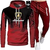 SPONYBORTY Herren Trainingsanzug Einstellen Joggen Passen Lambo.RGhi.NI Sweatshirt Kapuzenpulli Jacke + Hose Kapuzenpullover Basketball Kleider Einstellen Jacken Jacke/G/M