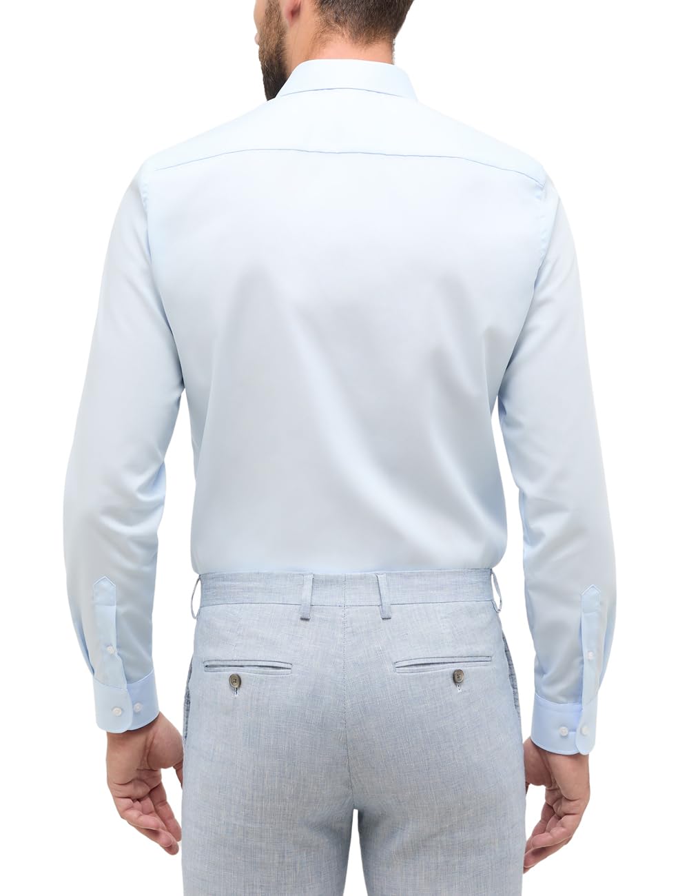 ETERNA Male Original Shirt uni Slim FIT 39_H_1/1, 1/1, Bleu Clair