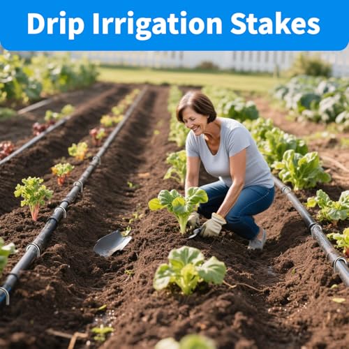 MySit 24 Pack 6 Inch Garden Stakes Heavy Duty 11 Gauge Galvanized Yard Staples U Pegs Fences Drip Irrigation Securing Stakes Loop Stake for Anchoring Lawn Drippers Soaker Hose - Thumbnail 5