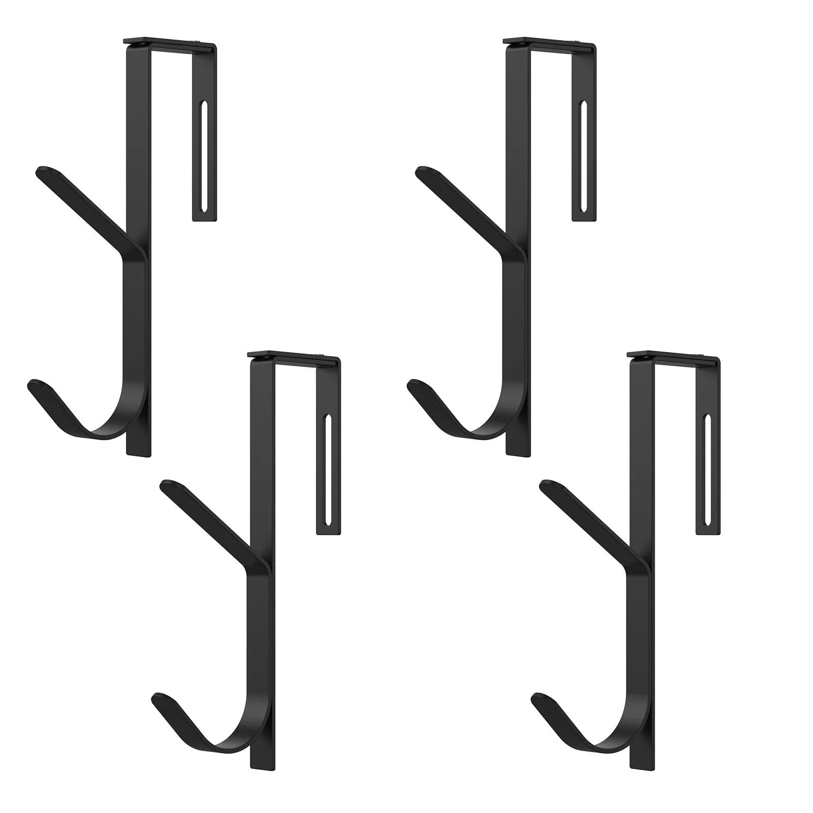 YILWPV 8Pcs Hooks Over The Door Adjustable Cubicle Bathroom Clothes Towel Hanger Metal Shower Kitchen Organizer Rack