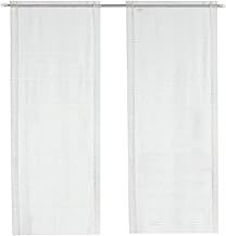 Linen Blend Roman Blinds, Semi-Transparent, Chic Style Lined Curtain for Interior, 2 Panels with Pocket White (60 x 240 cm)
