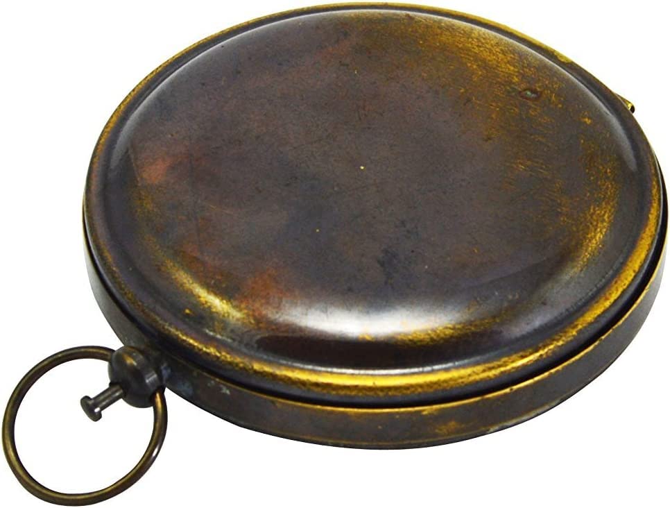 Brújula de bolsillo de latón antiguo 2.5" para navegación y camping miniatura 4