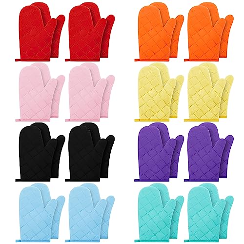 16 Pairs Quilted Oven Mitts Set