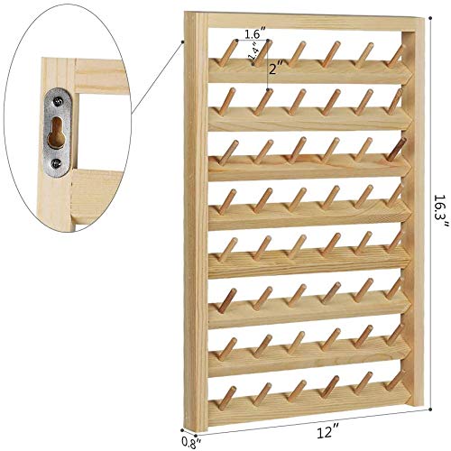 image for HAITRAL 48-Spool Sewing Thread Rack, Wall-Mounted Thread Holder with H