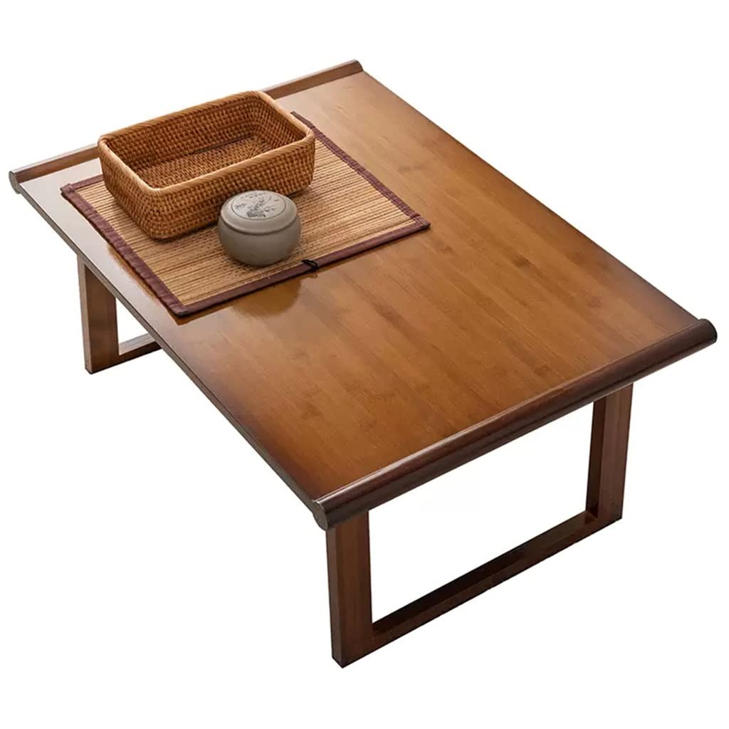 Table basse pliante marron idéale pour le télétravail au salon