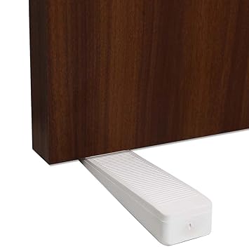VOLO Non-Slip Rubber Wedge Door Stoppers_to Stop Or Jam Doors, Stackable and Slip-Resistant for Tiles, Carpet, Wood or Laminated Floors - White