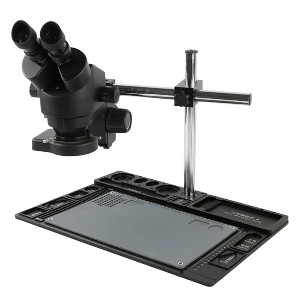 Microscope Stereo Microscope 3.5X - 90X Continuous Zoom Magnification + Big Aluminum Stand + 56 LED Ring Light + Lens(Green)