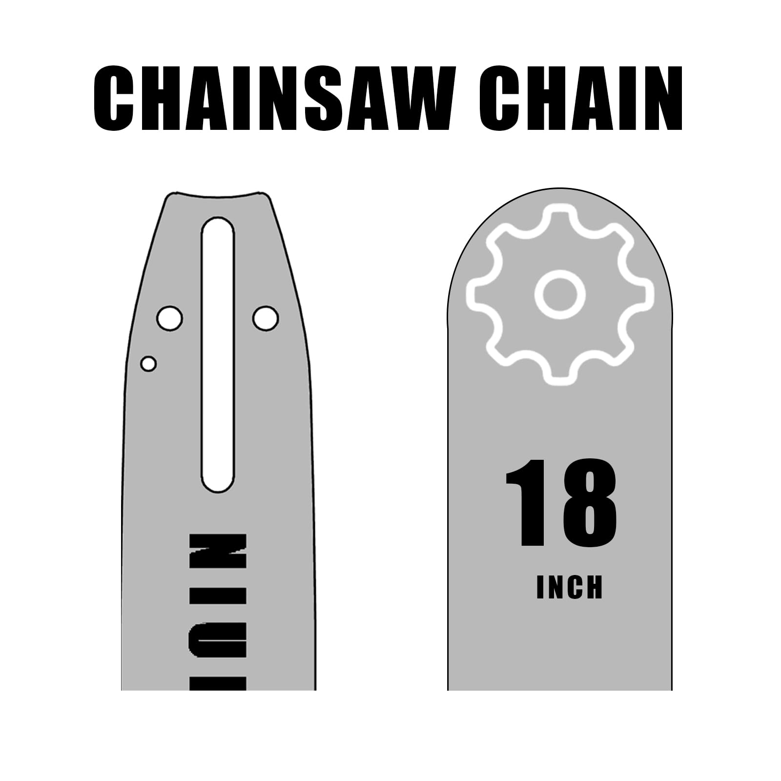 Barra guía de motosierra de 18 pulgadas y combo de cadena, accesorios de repuesto para Poulan Pro PR4218, compatible con EGO Power+ CS1800; CS1804, Kobalt, Echo, Greenworks y más, 3/8