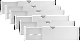 Sponsored Ad - Rapturous 6 Pack Drawer Dividers – 4 Inch High Expandable Dresser Drawer Organizers, Anti-Scratch Foam Edge...