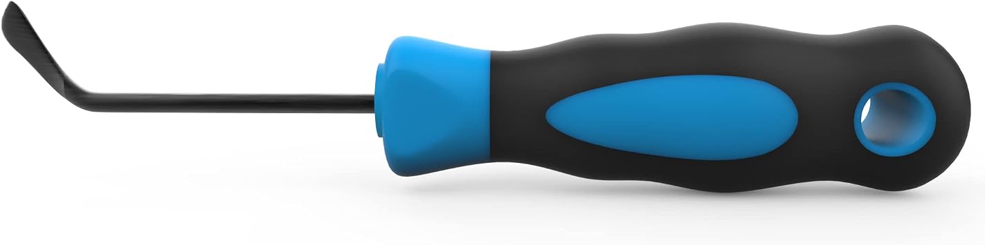 OxGord Universal Removal Tool for Wheel Cover Center Caps and Hubcaps - Spoon Shaped Tip Made of Steel with Rubber Handle - Black and Blue