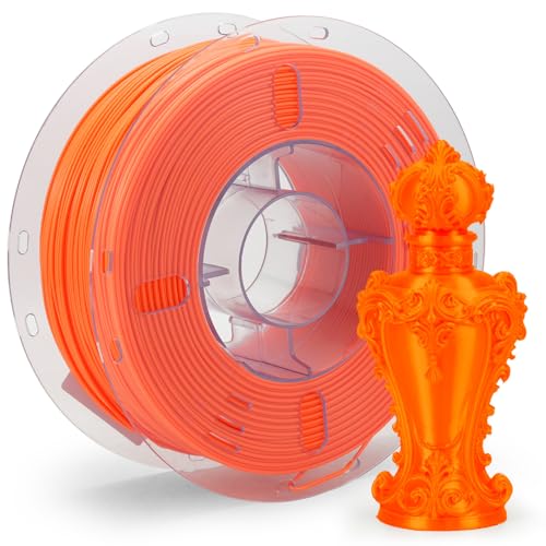 Image of VOXELAB Silk+ PLA Filament 1.75mm, Shiny Chrome-Like Finish with Enhanced Layer Adhesion, 1kg (2.2lbs) for Most FDM 3D Printers, Smooth & Flawless Printing(Orange)