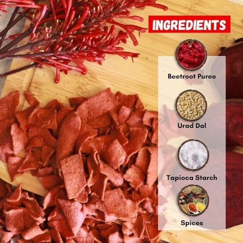 Image of Healthy Master Beetroot Chips 30g | Light & Crispy Chips, high protein | Natural ingredients, Vegan, Gluten Free, No Palm Oil, No Artificial Preservatives, Trans Fat Free, Low Calorie