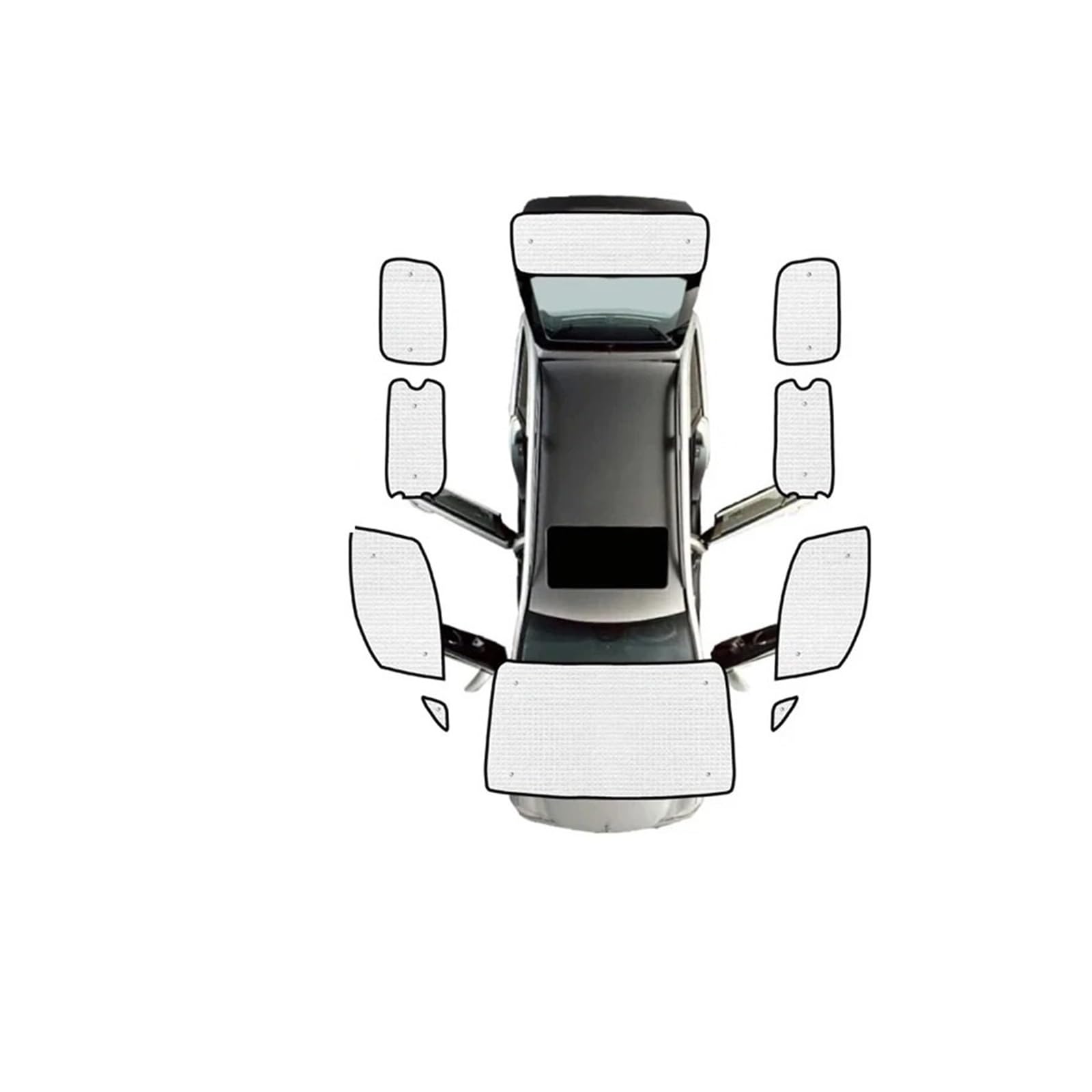 Auto Sonnenschutz Für Nissan Für NV200 M20 Evalia 2010 2011 2012~2015 2016 Silber Außen Schwarz Innen Auto Anti-UV-Schutz Fenster Anti-UV-Sonnenzubehör Autofenster Sonnenschutz(All Sunshades)