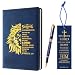 SAIWEILAI ONLINE 3 Pieces Christian Gifts for Men Christmas Gifts for Dad Bible Verse Inspirational Notebook Bible Verse Ballpoint Pen Trust in The Lord Bookmark for Men Office School Study Supplie