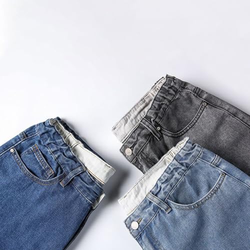 XYGJZ Men's Streetwear Denim Jogger Pants Graffiti Print Elastic Waist Casual Jeans3