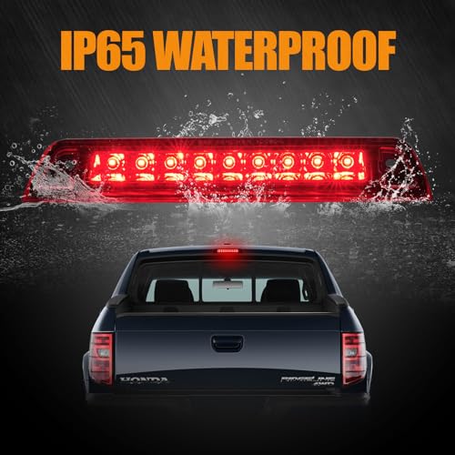 Image of Third 3rd Brake Light LED for 2006-2014 Honda Ridgeline, High Mount Rear Brake Lights Assembly for 06-14 Ridgeline, Waterproof Center Cab Lamp Stop Light (RED)
