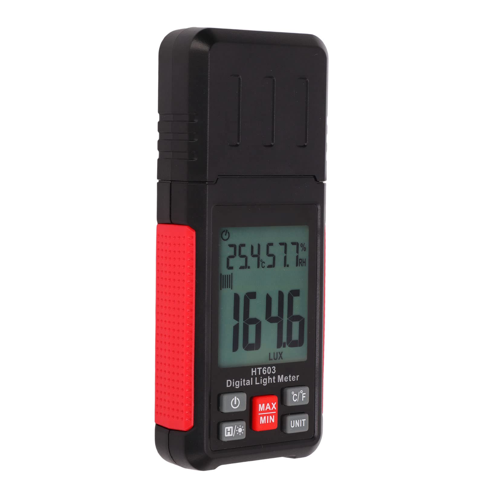 Digital Light Meter, Professional Quick Response Luxmeter, Large Range Brightness Tester Illuminometer, with Reading Lock Function, ABS Material, for Light Detection