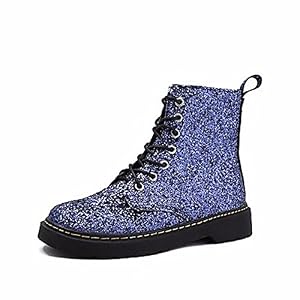ZHUDJ ZHUDJ Damenschuhe Paillette Fallen Snow Boots Flachem Absatz Round Toe Lace-Up Für Casual Blau Schwarz ZHUDJ ZHUDJ Damenschuhe Paillette Fallen Snow Boots Flachem Absatz Round Toe Lace-Up Für Casual Blau Schwarz