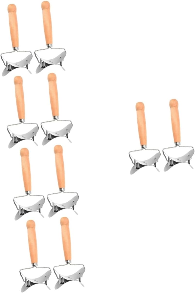 10pcs Stainless Steel Dumpling Wrapper Cutter with Ergonomic Wooden Handle Kitchen Gadget for Making Dumplings Wontons and Ravioli Easy to Use and Tool