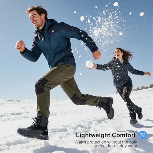 Image of Men's Insulated Snow Boots Winter Waterproof Warm Fur Lined Boot