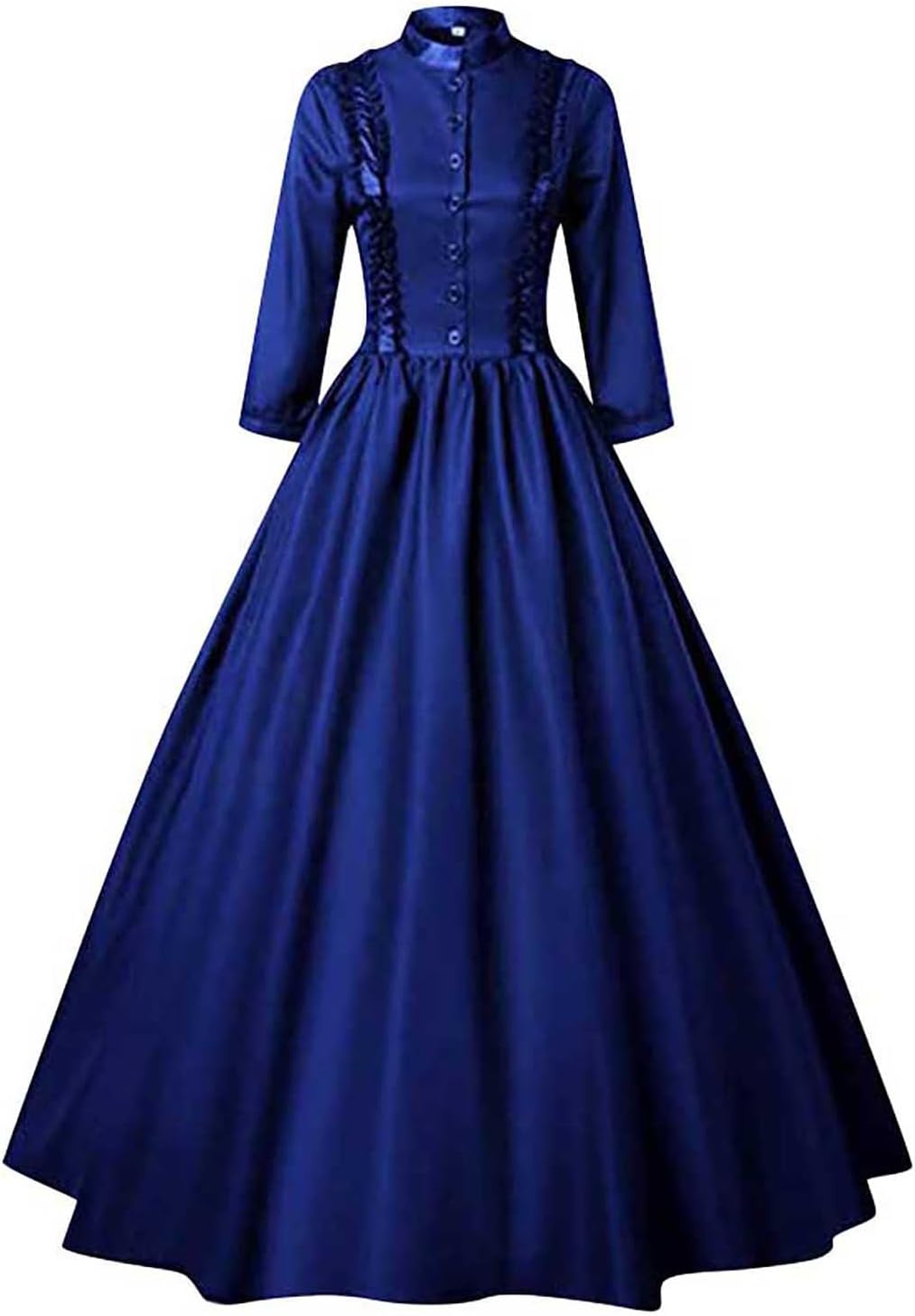 Renaissance Dress for Women Dress Up Halloween Costume Faire Gothic Gown Retro Lace-up Trumpet Sleeve Maxi Dress