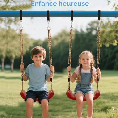 Vdealen Balançoire extérieure, balançoires réglables en Hauteur pour Enfants, Accessoires de balançoire avec 2 Sangles de hamac et 2 mousquetons pour Aire de Jeux extérieure – vue 6