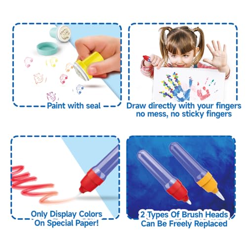 EJFOIEJ Magic Light Brush,Mess Free Painting Station for Kids, Toddler Coloring, Gift for 3,4,5,6,7,8,9 Year olds (Magic Light Brush)