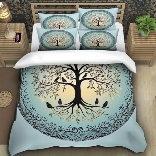 Housse de couette arbre celtique 140x200 microfibre