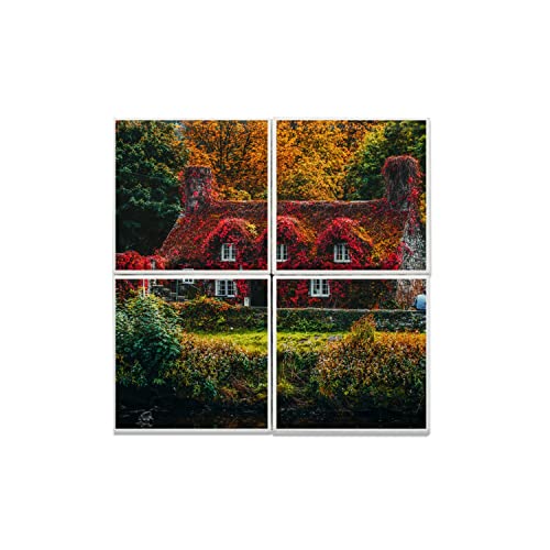 Carreaux céramique lierre rouge pour remplacer un mur blanc sans peinture