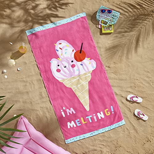 Catherine Lansfield I'm Melting Cotton 76x160cm Beach Towel Pink