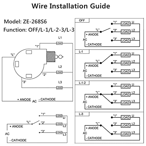 Ceiling Fan Switch Zing Ear Ze-268S6 Pull Chain Switch 3 Speed 4 Wire Pull Chain Switch Control Ceiling Fan Replacement Speed Control Switch, Bronze 1Pcs #TOP5