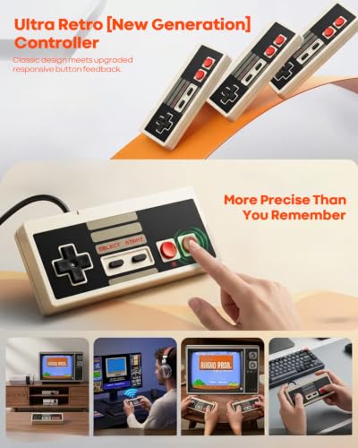 Image of ZENANBiBi 2Pcs Classic Nes Controller for Nes 8 Bit Entertainment System, Plug & Play, 7 Pin Controller for Retro Gaming Fun [gamecube]