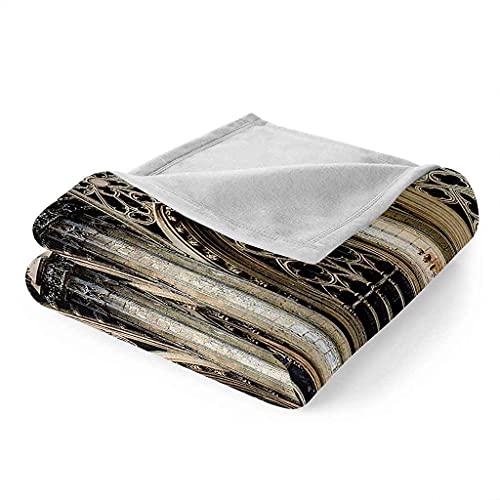 Couverture polaire en flanelle microfibre porte de fer rétro 3D