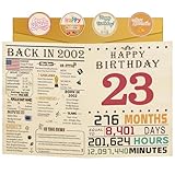 WinSmile 23rd Birthday Card - Happy Birthday Cards for Him Her, Retro Decorations for 23 Year Old Daughter Son, Grandson Granddaughter