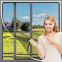 Fliegengitter Fenster Magnet, DIY Insektenschutz Magnetbefestigung Zuschneidbar bis 150 x 130 cm, Einfache Installation Magnet Rahmen, Moskitonetz Fenster ohne Bohren oder Schrauben