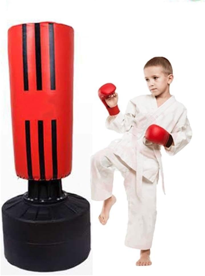 MGIZLJJ Pedestal Bags Free Standing Boxing Punching Bag Stand for Kids Target Heavy Duty Punch Bags Kickboxing MMA Martial Arts Sports Pads Dummy Gym Equipment for Home (Color : Red) : Sports & Outdoors