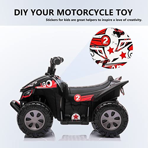 Avrceci Kids Atv Electric Vehicles 4 Wheeler Toddler Car With Four Wheels,Music,Diy Sticker,6V Battery Powered Quad For Boys Girls,Ride On Car #TOP5