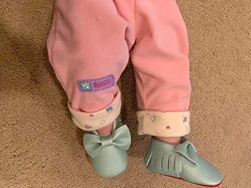 HONGTEYA Tassel Bow Baby Moccasins - Boys and Girls Shoes for Infants, Babies, Toddlers 6