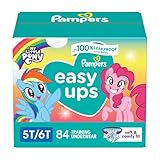 Pampers Training Pants - Easy Ups Girls & Boys - Size 5T-6T, 84 Count, Easy Pull Up & Down Design, My Little Pony Potty Underwear (Packaging May Vary)