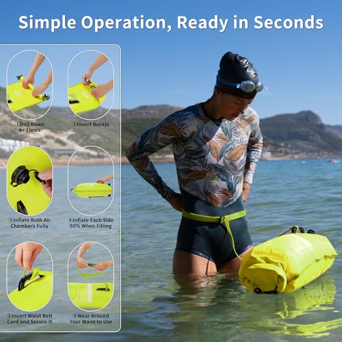 Image of Naturehike 18L Waterproof Dry bags-Roll Top Waterproof Swimming Buoy with Waterproof Phone Compartment, Outdoor Bags Keep Gear Dry for Hiking, Kayaking, Camping, Swimming, Boating（Yellow）