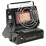 LIVHOME 2-in-1 Portable Gas Heater & Stove 1.3kW with Auto Ignition, Safety Grill & Temperature Control, Butane/Propane Compatible Camping Heater Cooker for Camping (Camping Heater)